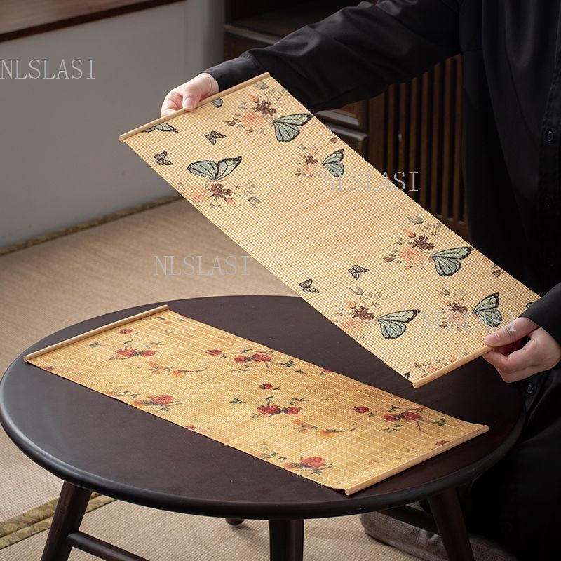 대나무 소재 테이블 러너, 나비와 꽃무늬가 프린트된 중 - Table Runner 리뷰 및 가격