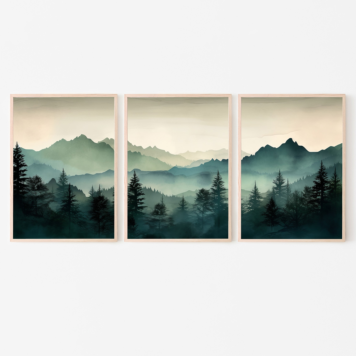 3개/세트 추상적인 세이지 그린 산맥 벽 예술 프린트  - Abstract Canvas Set 리뷰 및 가격