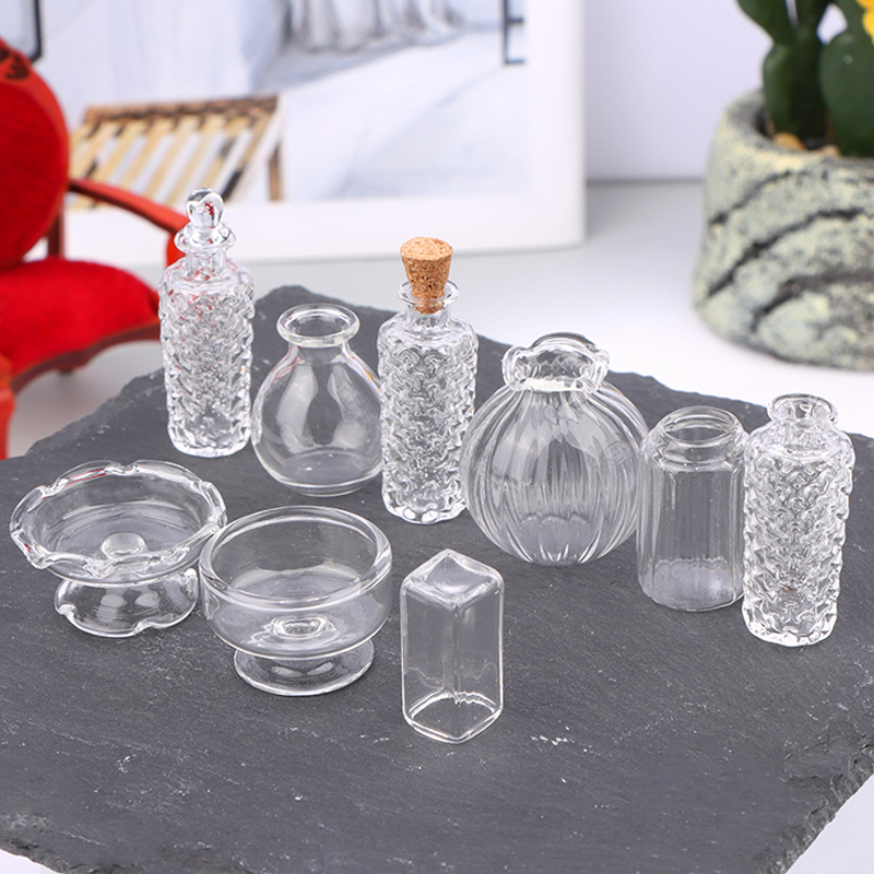 1:12 인형집 미니어처 유리 꽃병 디저트 컵 와인 병 - Vase Decor 리뷰 및 가격