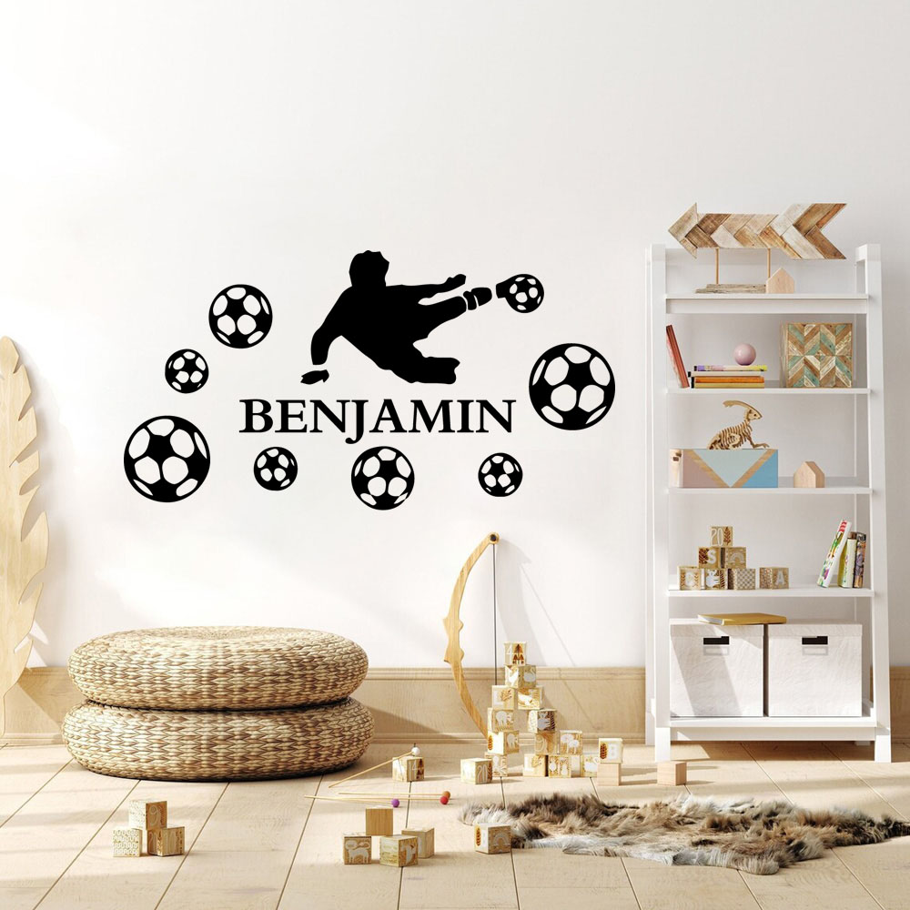 1pc 패션 사용자 정의 이름 소년 축구 벽 스티커 방 - Wall Sticker 리뷰 및 가격