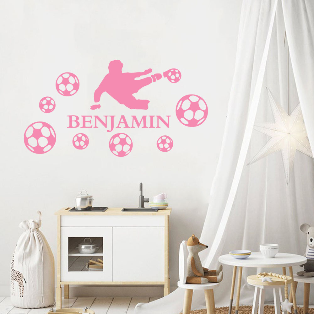 1pc 패션 사용자 정의 이름 소년 축구 벽 스티커 방 - Wall Sticker 리뷰 및 가격