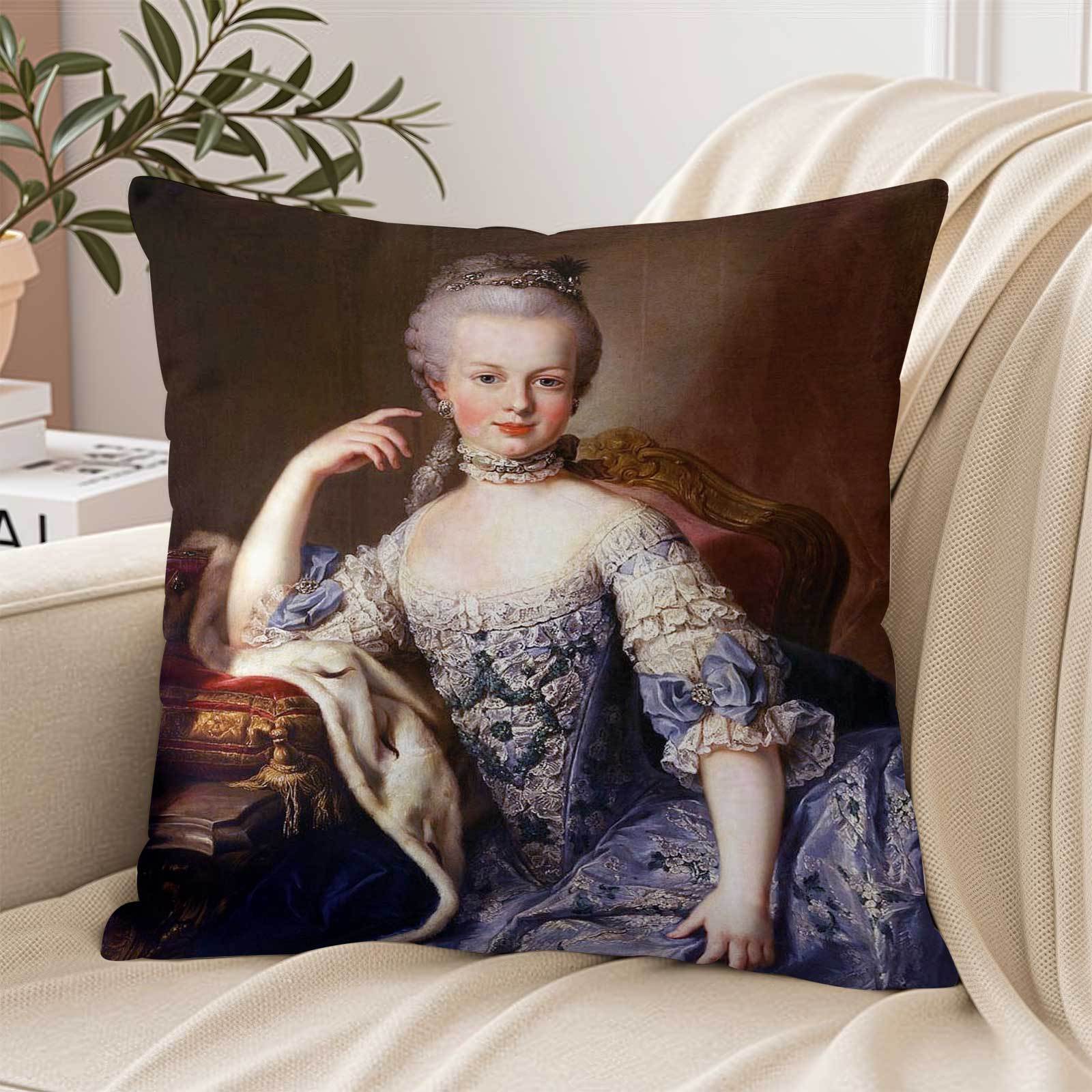 마리 앙투아네트 패턴이 있는 장식용 정사각형 쿠션 커버 - Throw Pillow 리뷰 및 가격