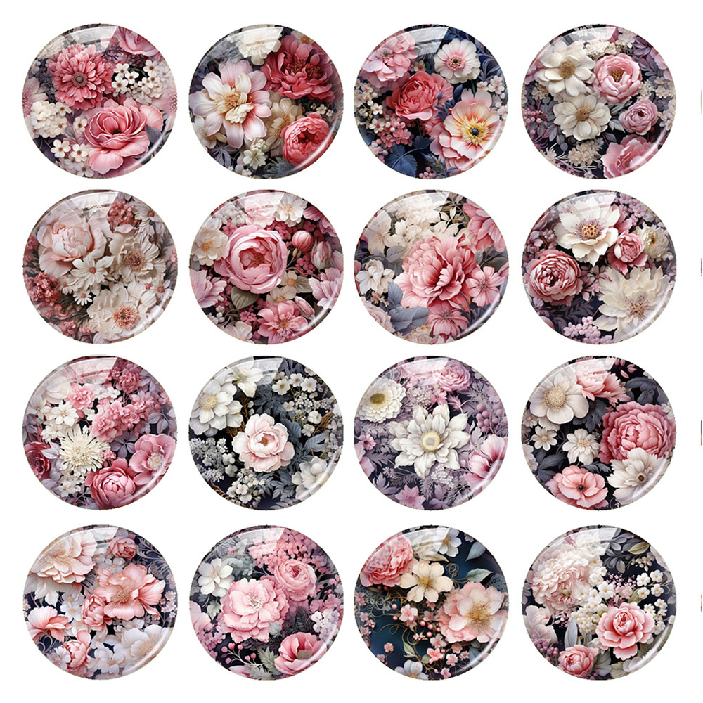 랜덤 믹스 라운드/타원형/사각형 핑크 장미꽃 식물 사진 - Vase Decor 리뷰 및 가격