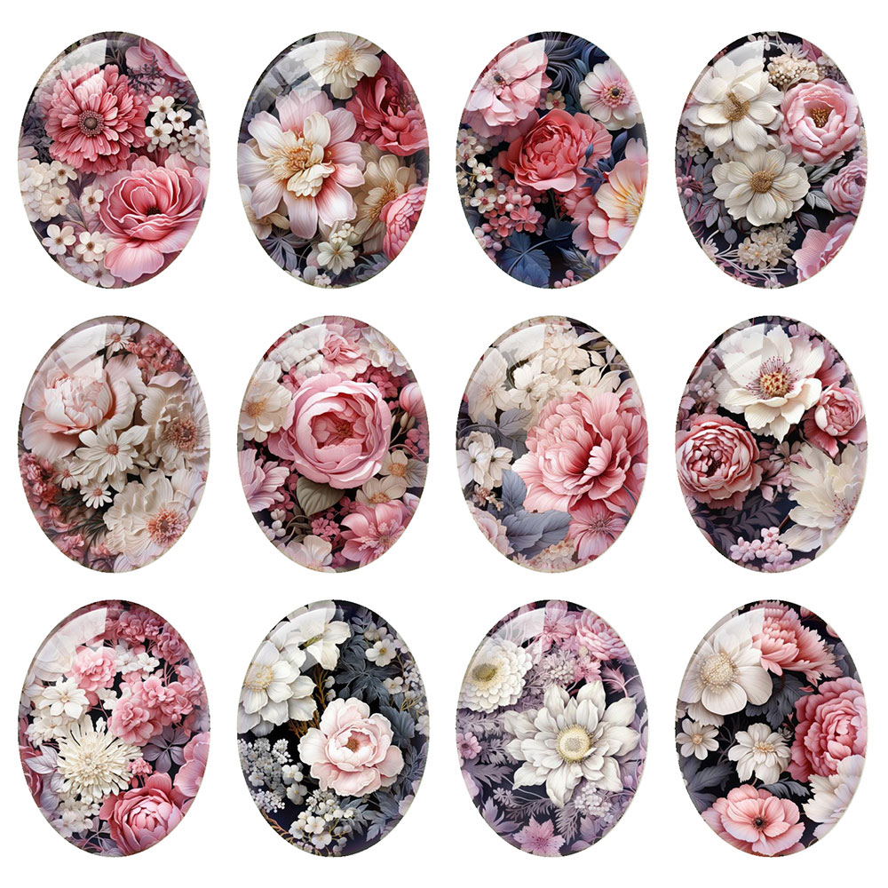 랜덤 믹스 라운드/타원형/사각형 핑크 장미꽃 식물 사진 - Vase Decor 리뷰 및 가격