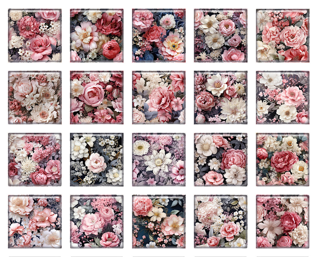 랜덤 믹스 라운드/타원형/사각형 핑크 장미꽃 식물 사진 - Vase Decor 리뷰 및 가격