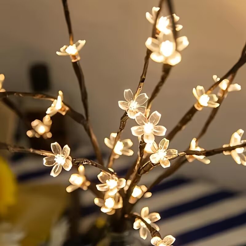 1/2PC 20LED 벚꽃 나무 가지 조명 실내외 홈  - Vase Decor 리뷰 및 가격