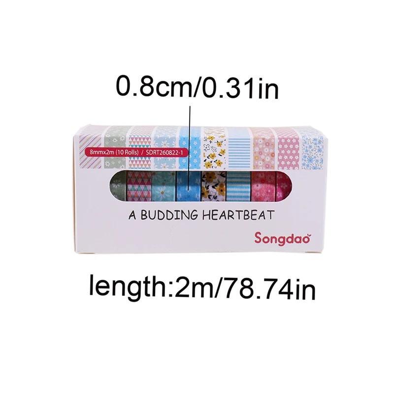 10개들이 플로럴 파스텔 색상의 와시 테이프, 8mm, - Wall Sticker 리뷰 및 가격