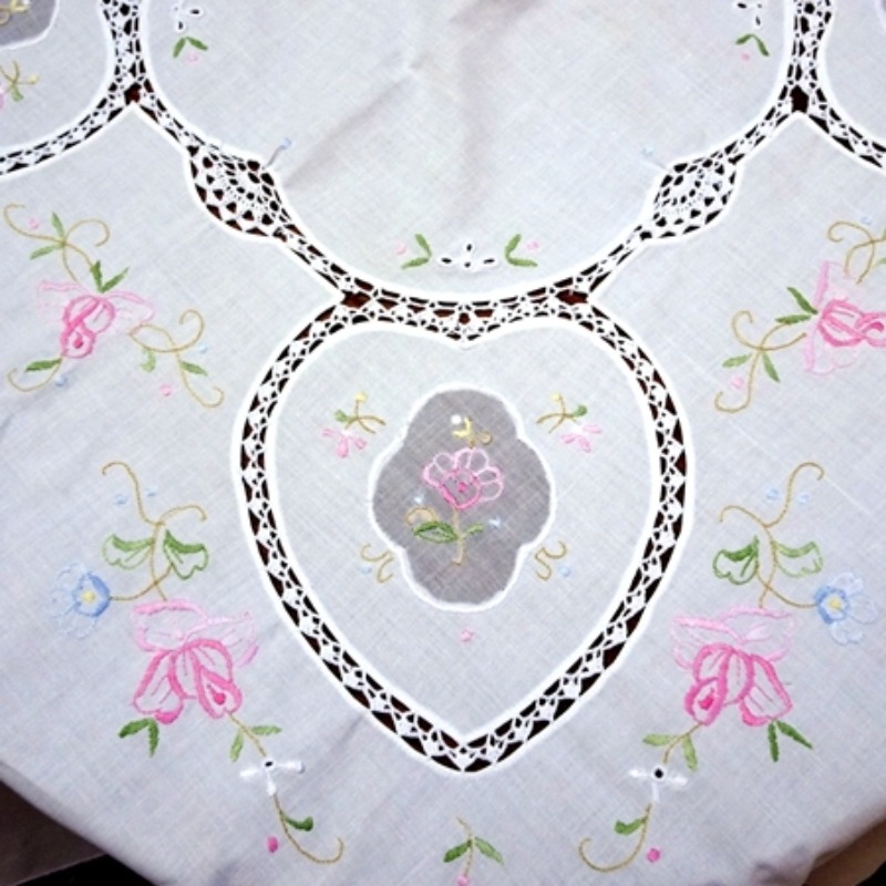 순수 면 소형 기계 자수 꽃 수제 테이블 러너 공예 예 - Table Runner 리뷰 및 가격