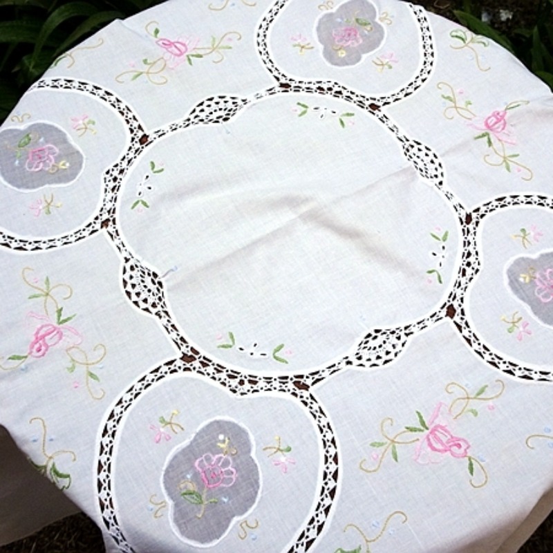 순수 면 소형 기계 자수 꽃 수제 테이블 러너 공예 예 - Table Runner 리뷰 및 가격